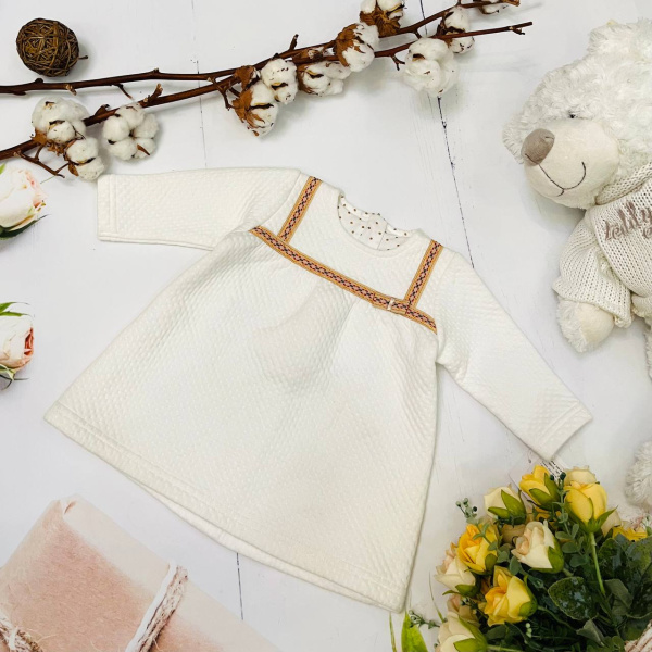 Платье для новорожденной девочки Bebika (17/30-1), состав: 80% натуральный хлопок, 20% полиэстер