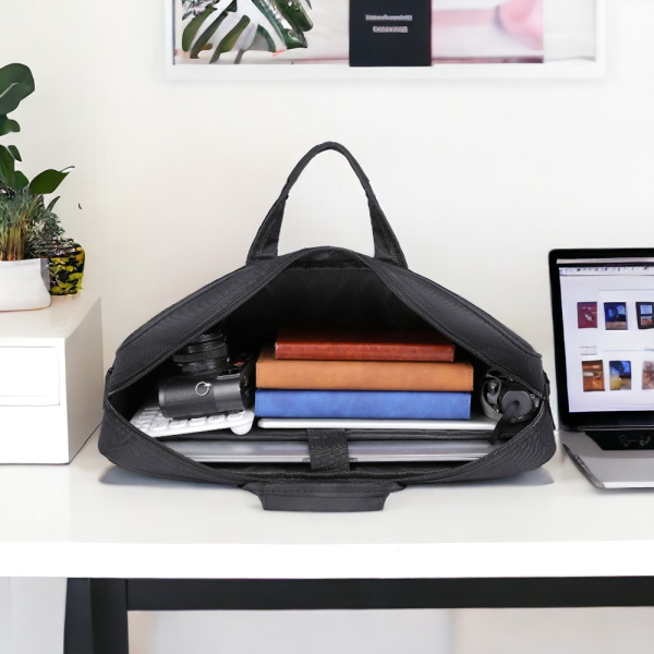 Сумка для ноутбука 17.3" Large, черный / Крепление для чемодана, уплотненное дно