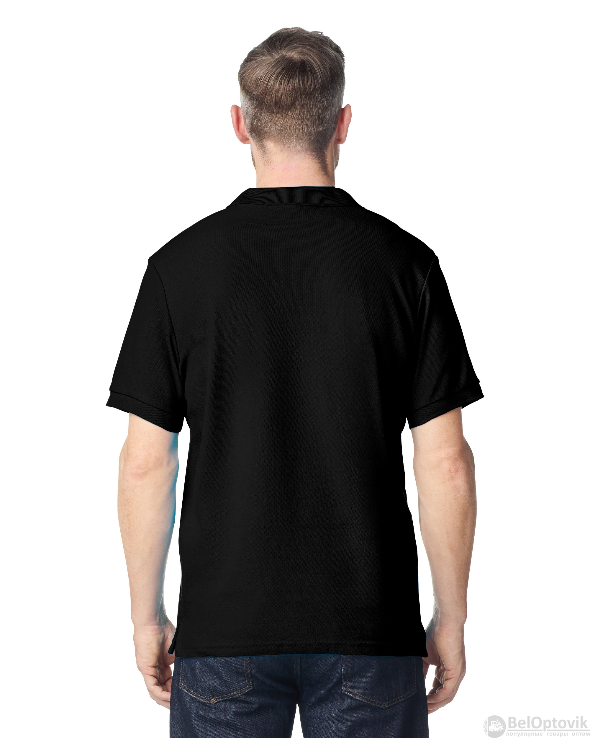 Футболка поло PREMIUM COTTON ADULT DOUBLE PIQUE, ЧЕРНЫЙ S