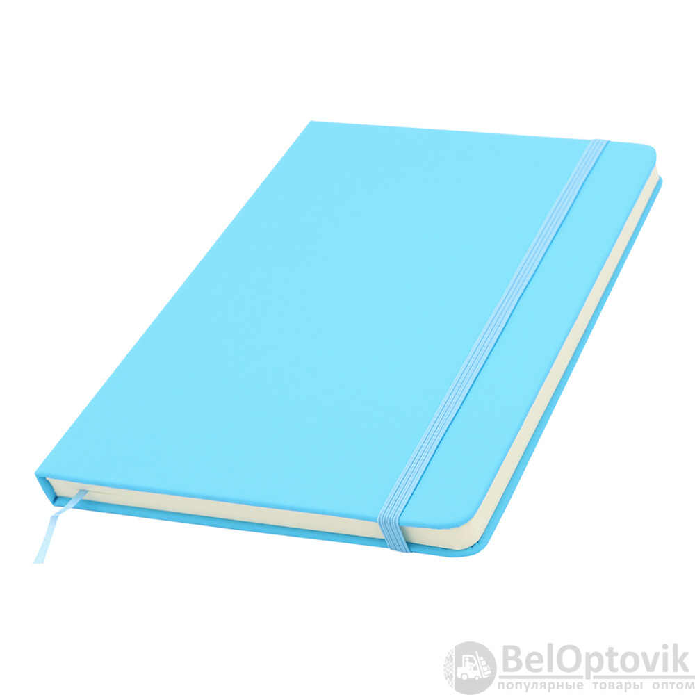 Блокнот A5 Monte в обложке с имитацией рисунка кожи и листами в полоску / Скетчбук 192 страницы, голубой