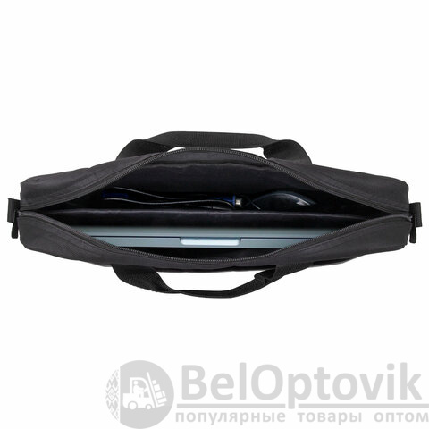 Сумка портфель HEIKKI MAXIMUM (ХЕЙКИ) с отделением для ноутбука 17,3", черная с серой вставкой, 34х44х6 см, 272590