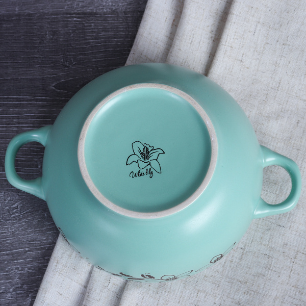 Супница с ручками 4 штуки на подставке / 66544 /уп 6/