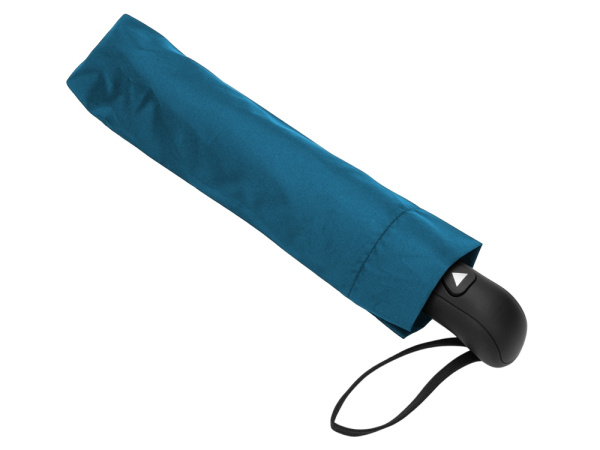 Зонт-полуавтомат складной «Roof» с куполом из переработанного пластика, Цвет морская волна