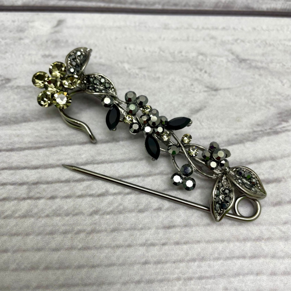 Бижутерия брошь "Каменный цветок" 7.5 см