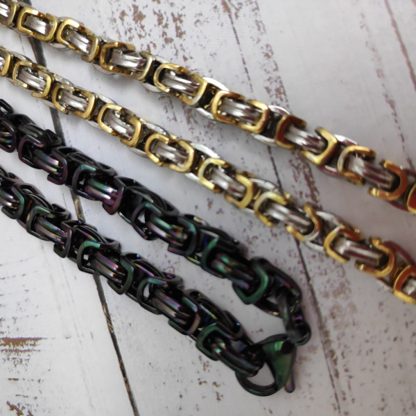 Браслет Steel Rage (30 гр.) 2 металла (серебро / золото)