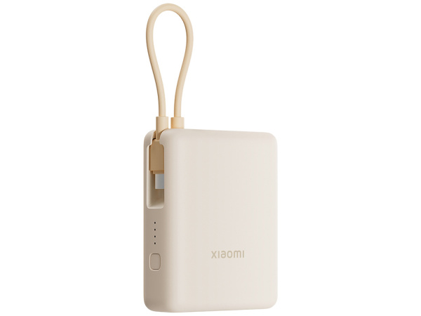 Внешний аккумулятор со встроенным кабелем Xiaomi Power Bank (Integrated Cable), 10000 мАч, Цвет бежевый