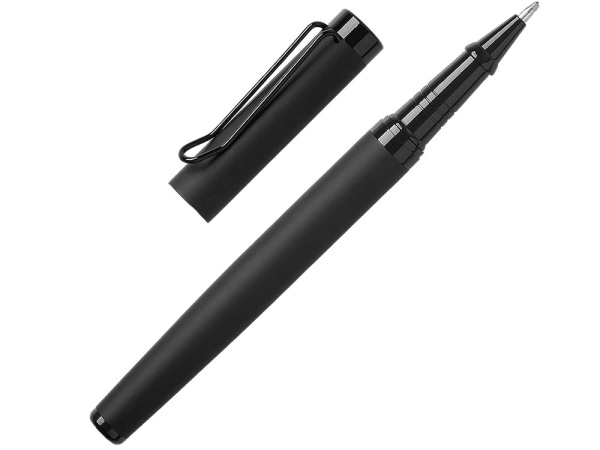 Металлическая ручка роллер «Black Lama» soft-touch, Цвет черный