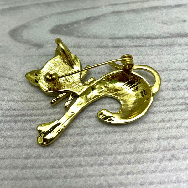 Бижутерия брошь "Жемчужный котик" 4.5 см