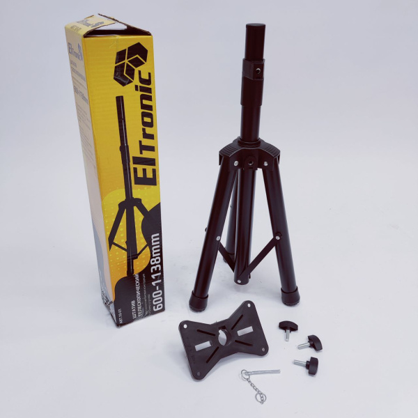 Профессиональная стойка (штатив) для акустических систем, колонок ELTRONIC  (600-1138мм) арт. 10-01 c монтажной площадкой