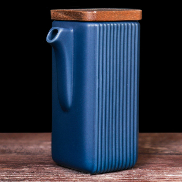 Кувшин соусник для жидких специй 2 штуки 400 мл 280 мл / I9003-blue /уп 16/ на подставке синий