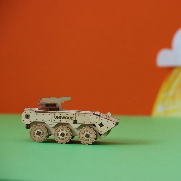 Деревянный конструктор (сборка без клея) Броневик UNIT ARMOR БРОНЕВИК UNIWOOD