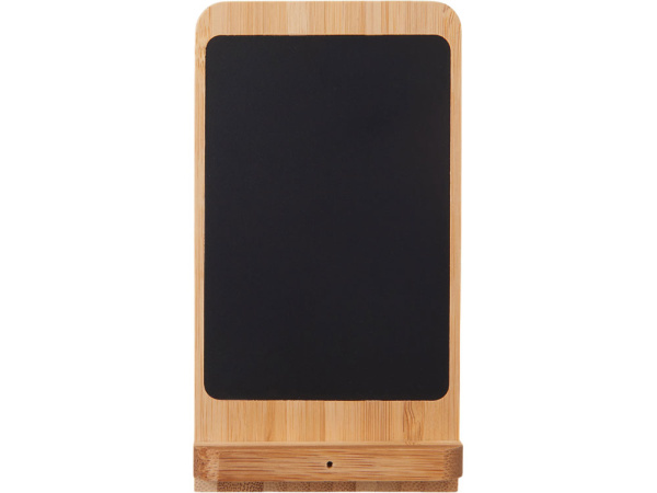 Беспроводное зарядное устройство 2-в-1 с подсветкой лого «Reedia S4», 15 Вт, Цвет черный/натуральный