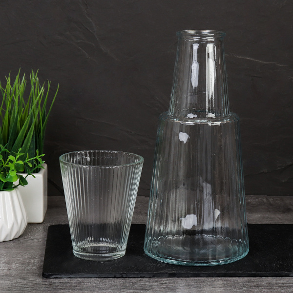 Графин 850 мл и стакан 250 мл Набор холостяка / NCH2-1 /уп 24/ стеклянный