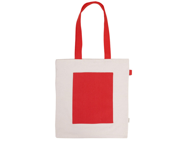 Сумка для покупок «Topiс» из переработанных материалов, Цвет натуральный/красный