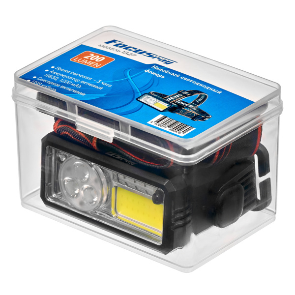 Фонарь налобный FOCUSray 1327 акку 18650 1200мАН 200 люмен,цифровой дисплей,сенсор,USB дисплей 1/180, шт