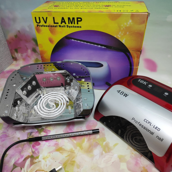 Гибридная лампа для маникюра Professional Nail 48 W CCFL+LED Красный корпус
