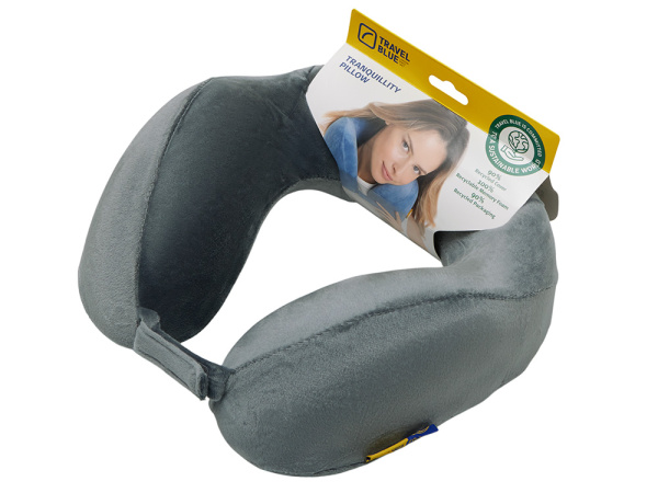 Подушка для путешествий с эффектом памяти «Tranquility Pillow», Цвет серый
