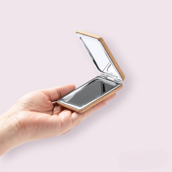 Карманное складное зеркало из натуральной пробки SANTIS, бежевый