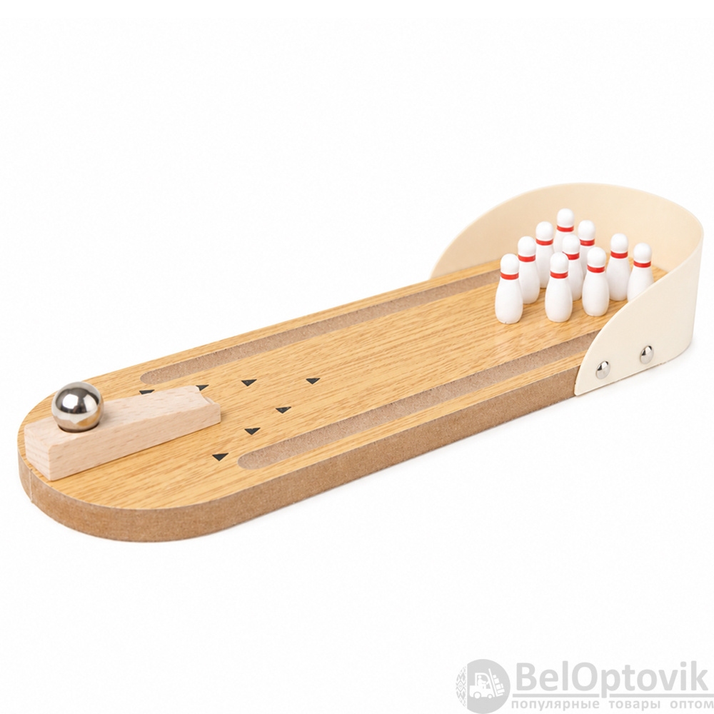 Настольная игра мини-боулинг Roll n' Fall, бежевый-S