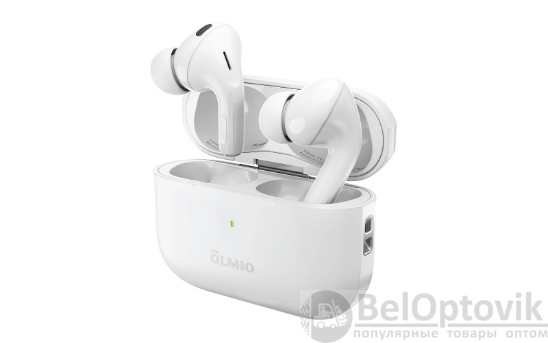 Наушники беспроводные "TWE-23", ANC+ENC, True Wireless, white, OLMIO