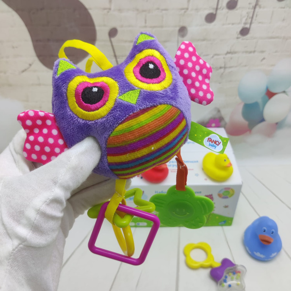 Набор из 5-ти развивающих игрушек для самых маленьких Fancy Baby "Совушка" серии "Моя первая игрушка", в боксе