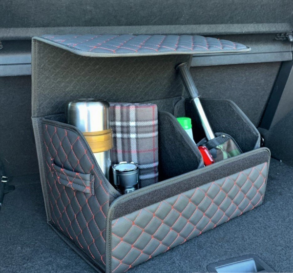 УЦЕНКА Автомобильный органайзер Кофр в багажник Premium CARBOX Усиленные стенки (размер 50х30см)