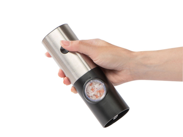 Электрическая мельница для соли и перца «Grind», Цвет серебристый, черный