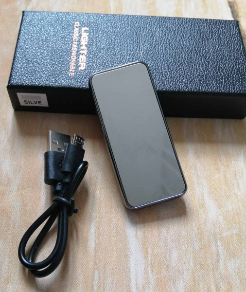 Электроимпульсная зажигалка-брелок с эмблемой и сменным нагревательным элементом Lighter Classic Fashionable BMW, Серый корпус