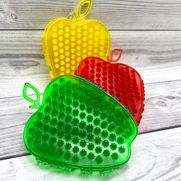 Массажер антицеллюлитный двухсторонний Чудо Варежка "Яблоко" 15х10х3 см Цвета Микс