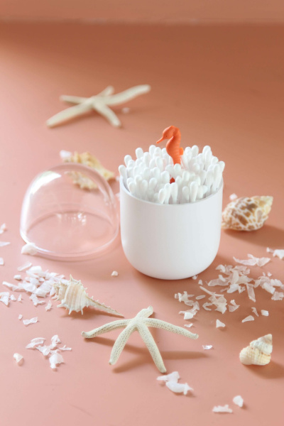 Контейнер с крышкой для ватных палочек Seahorse из переработанного пластика