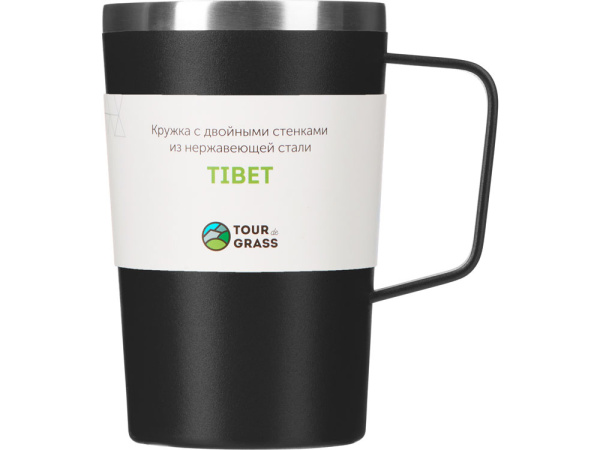 Стальная кружка с двойными стенками и порошковым покрытием «Tibet», Цвет черный