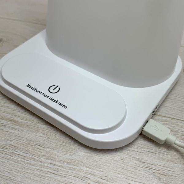 Умная настольная светодиодная лампа 3 в 1 со встроенным аккумулятором USB (лампа, вентилятор, органа