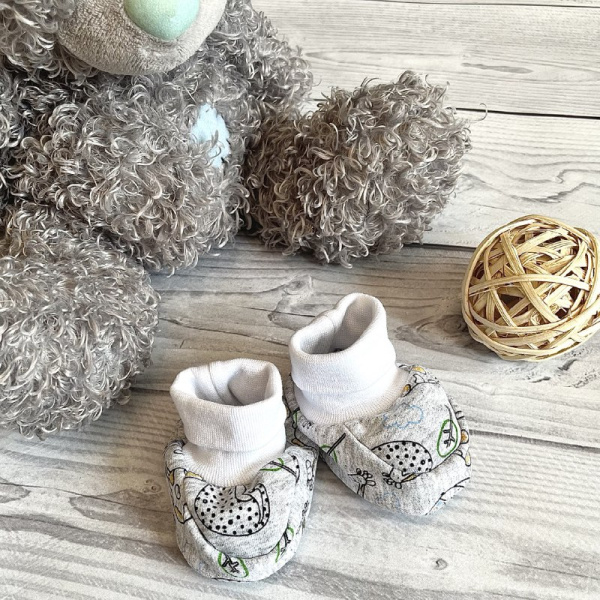 Пинетки из натурального хлопка для новорожденного Bebika  0-3 мес. (20/2-5)