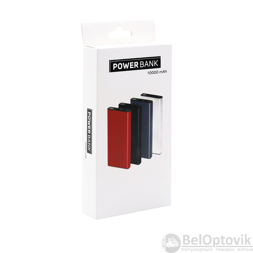 Внешний аккумулятор Höginn в металлическом корпусе, 10000mAh, черный