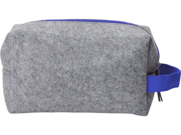 Косметичка из РПЕТ фетра с ручкой «Felt», Цвет серый, синий