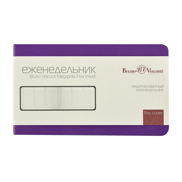 Еженедельник недатированный А6 «Мегаполис Вельвет», Цвет зефирный фиолетовый