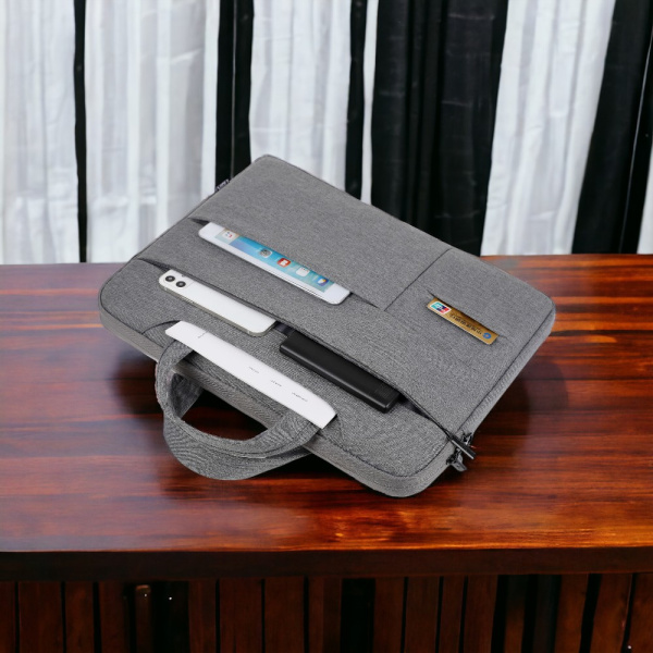 Сумка для ноутбука 17.3" Pockelot MLB-1045, серая / Два кармана для ручек