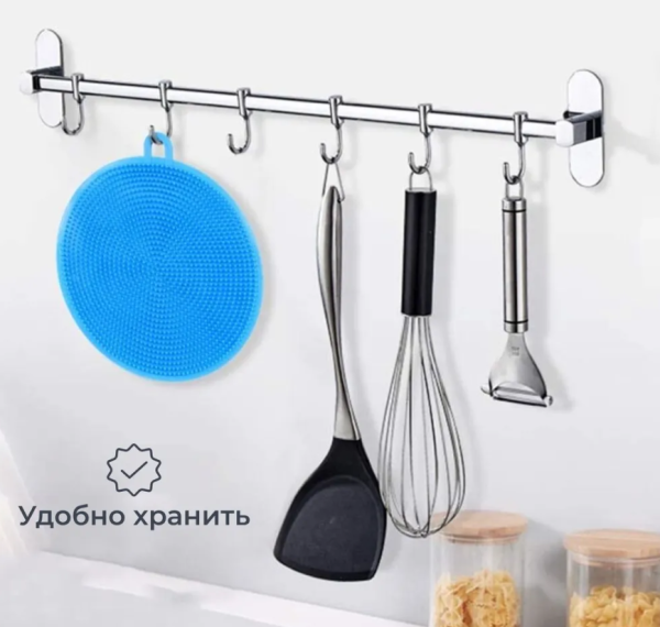 Мочалка силиконовая для мытья посуды / Многоразовая губка для чистоты, цвет МИКС