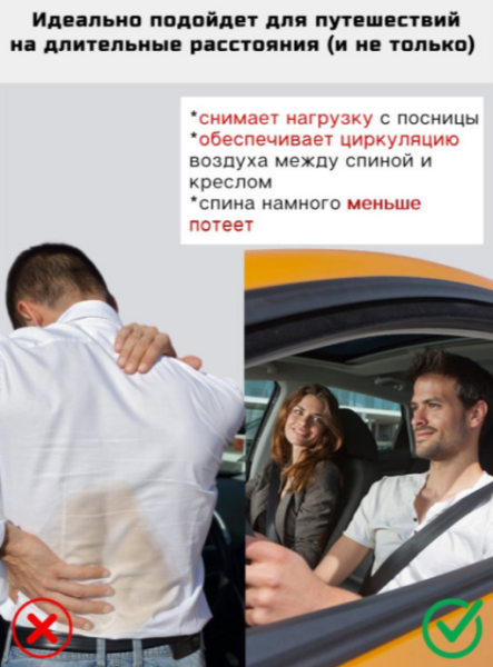Упор поясничный / массажная сетка для поддержки спины / упор на спинку стула / ортопедическая спинка
