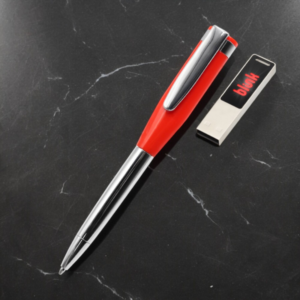 Ручка металлическая Memphys c флешкой 64Гб / Стильная и удобная