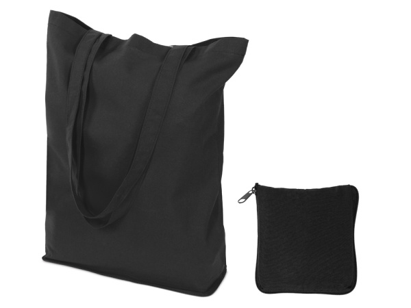 Складная хлопковая сумка «Skit», Цвет черный