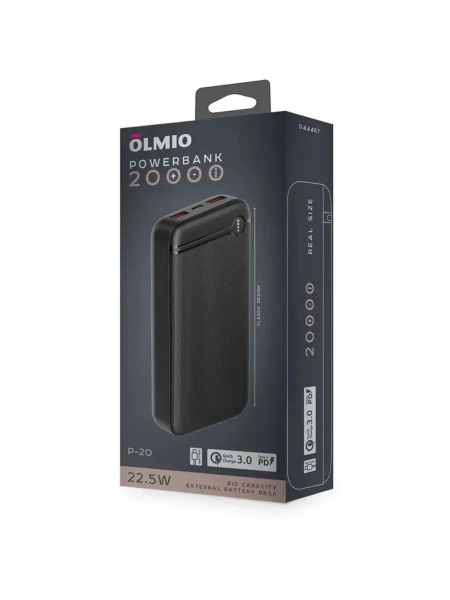Внешний АКБ P-10, 10000mAh, black, OLMIO