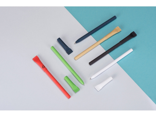 Ручка из переработанной бумаги с колпачком "Recycled", Цвет белый