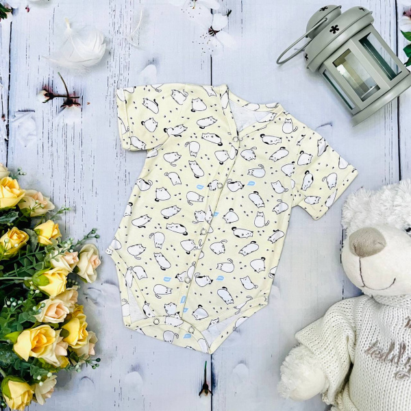 Полукомбинезон - боди для новорожденного из натурального хлопка Bebika (20/18-2)