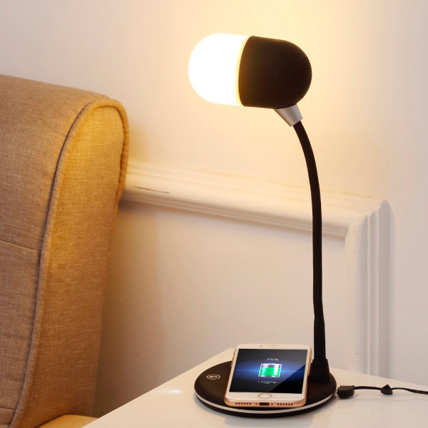 Настольная LED-лампа с функцией беспроводной зарядки и bluethooth колонки  3 в 1 L4 Lamp Speaker with Wireless Charger 5W (3 режима свечения)