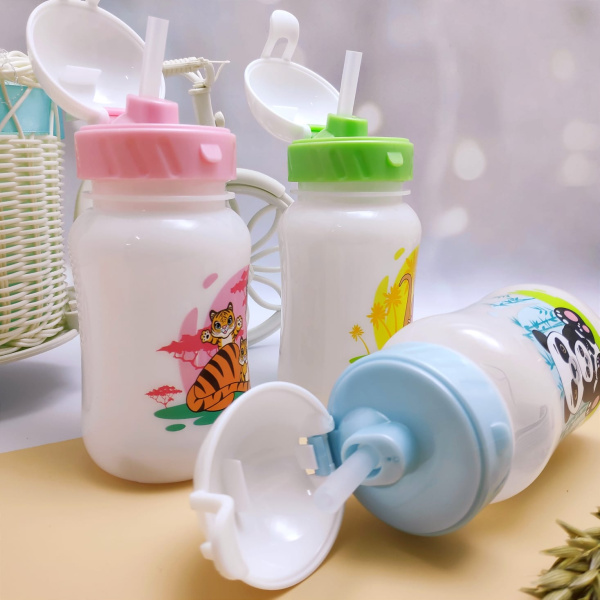 Бутылочка с трубочкой серия "Мать и дитя" для воды и других напитков, 270 мл, 2+