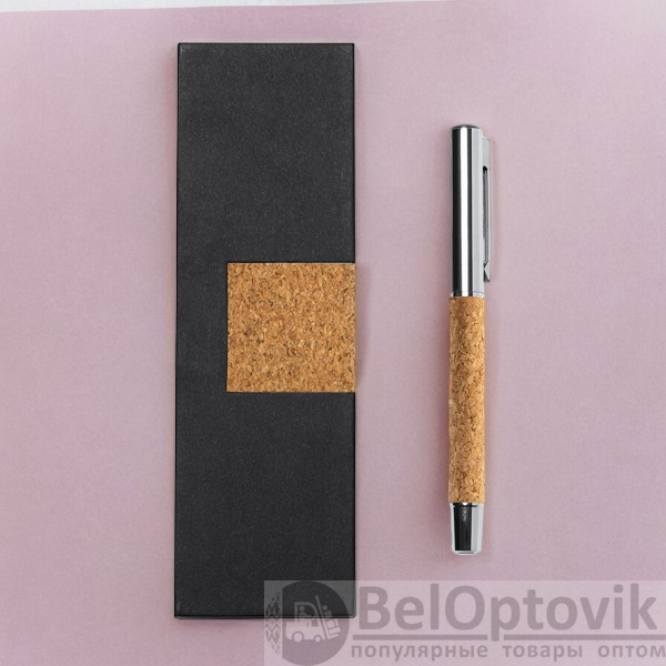 Ручка из натуральной пробки и стали SUVER / В оригинальном футляре