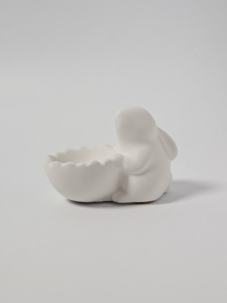 Крупный Зайчик - Статуэтка-подсвечник декоративная из гипса, арт. g005004