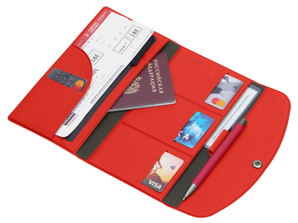 Дорожный органайзер на кнопке «Favor», Цвет красный