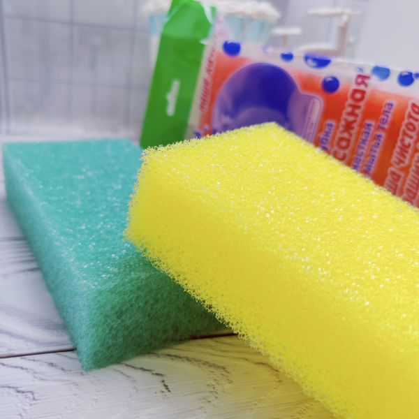 Губка банная для тела плотная «Массажная» средняя жесткость Гарант Чистоты (поролон)